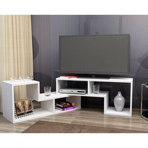 Modern White Zigzag TV Stand